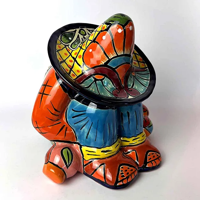 Déco maison - Statuette mexicaine en céramique colorée