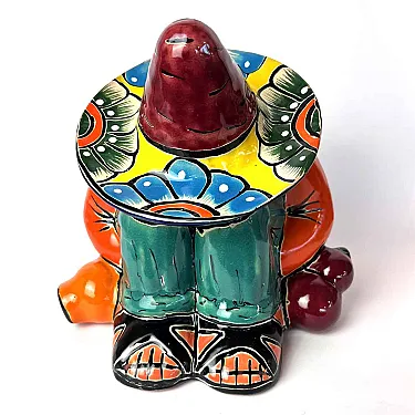 Décoration maison - Statuette mexicaine en céramique colorée