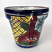 Petit pot de fleurs extérieur en céramique - Pour planter et cache-pot