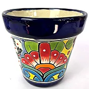 Petit pot de fleurs en céramique colorée - Déco extérieure