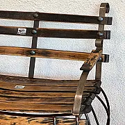 Petit banc en bois et fer forgé