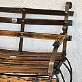 Petit banc en bois et fer forgé