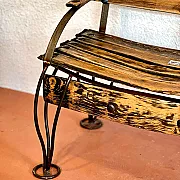 Banc en bois et fer forgé