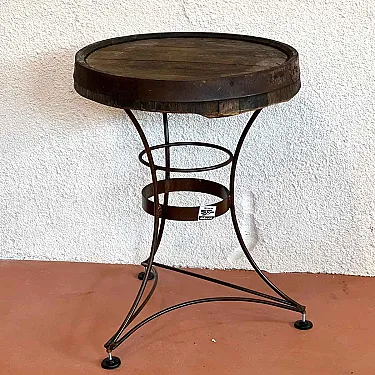 Table bistrot bois et fer forgé