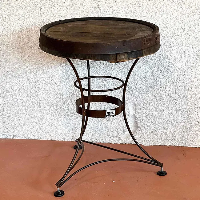 Table bistrot bois et fer forgé