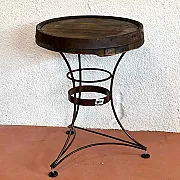 Table bistrot bois et fer forgé