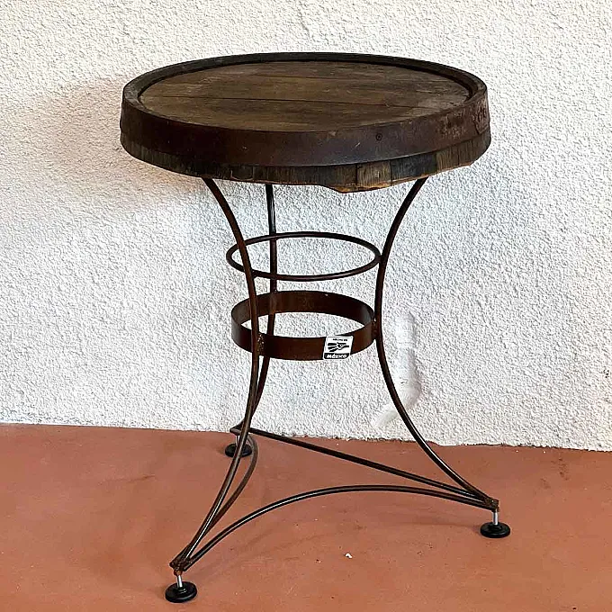 Table bistrot bois et fer forgé