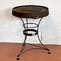 Table bistrot bois et fer forgé