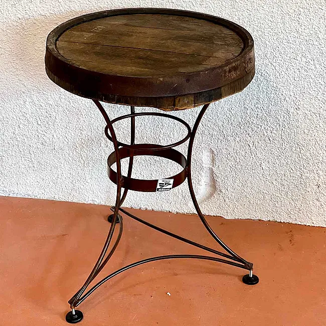 Petite table bistrot bois et fer forgé