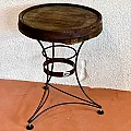 Petite table bistrot bois et fer forgé