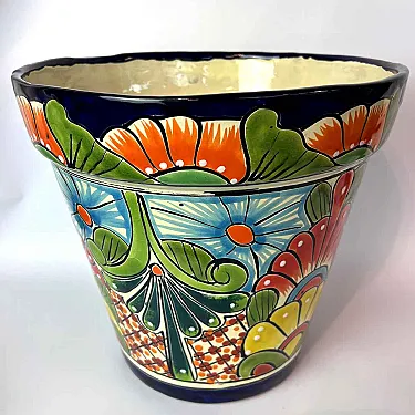 Gros pot en céramique coloré - Déco jardin