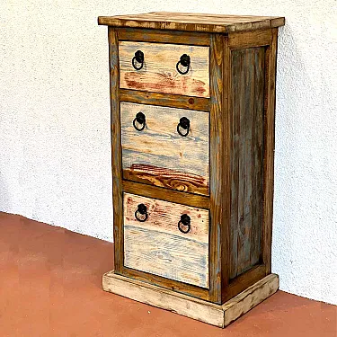 meuble de rangement en pin - 3 tiroirs