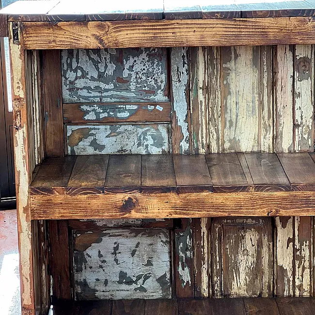 Meuble bar en pin unique - Artisanat mexicain