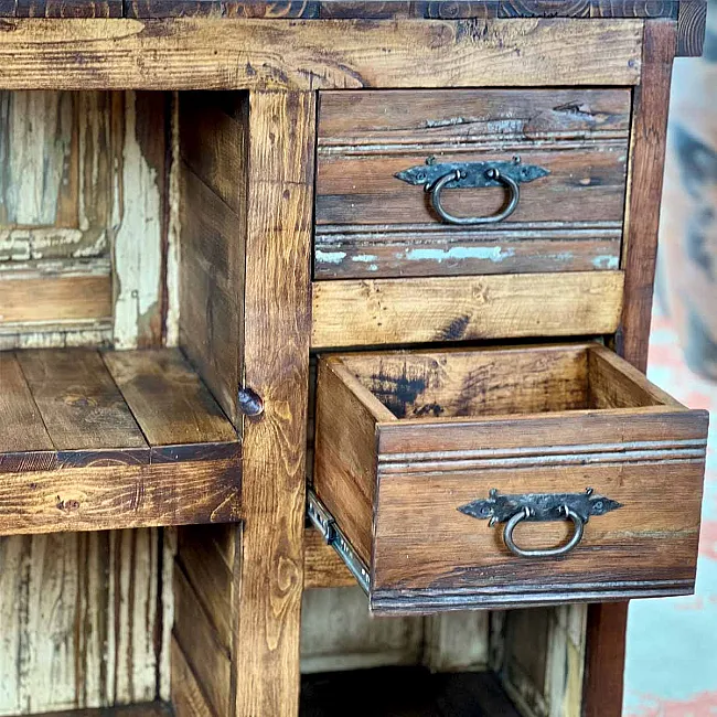Meuble bar en pin unique - Mobilier mexicain