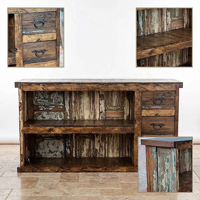 Meuble de bar en bois - Mobilier artisanal mexicain