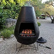 Gros brasero mexicain pour barbecue et feu de bois en soirée