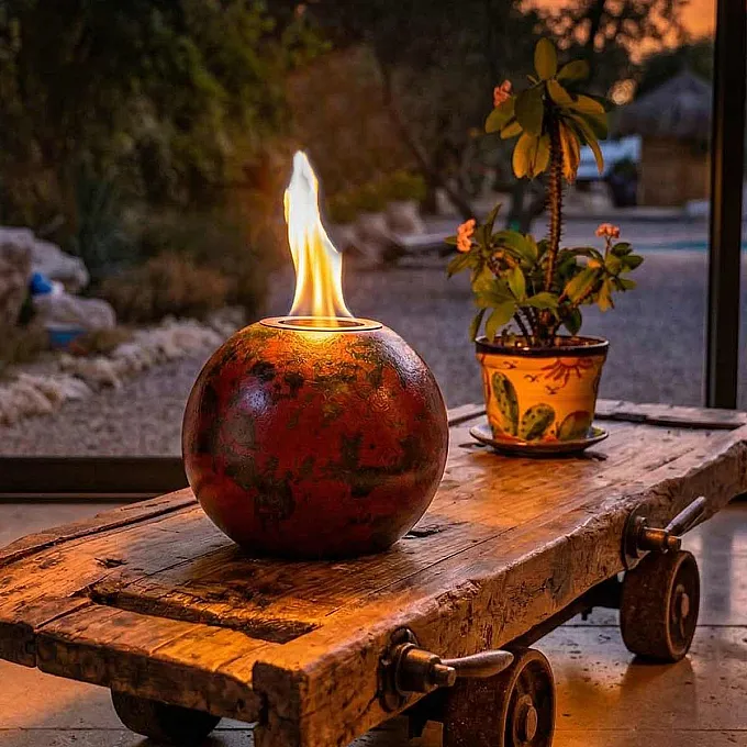 lampe d'ambiance - cheminée de table éthanol