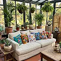 Housse de coussin colorée et brodée - Décoration d'intérieur