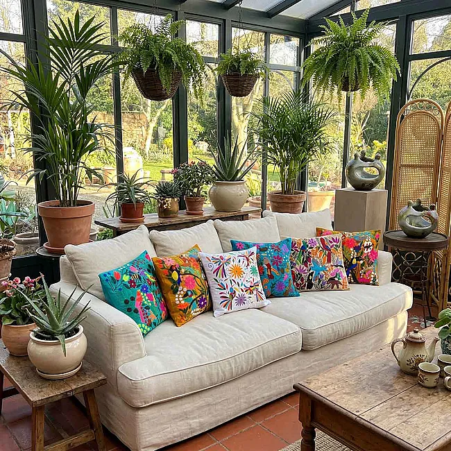 Housse de coussin brodée - Décoration intérieure