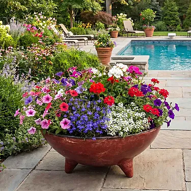 Jardinière en terre cuite non gélive - Décoration jardin