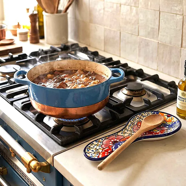 Repose cuillère coloré en céramique dans votre cuisine