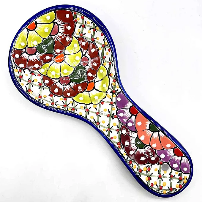 Grand repose cuillère en céramique colorée