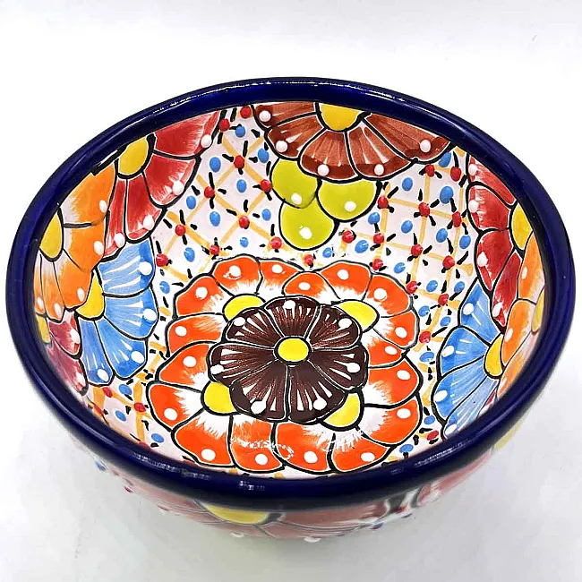 Petit plat rond en céramique coloré - Art de la table mexicain