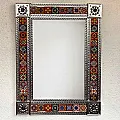 Miroir mural en métal et décoré d'azulejos - Artisanat mexicain