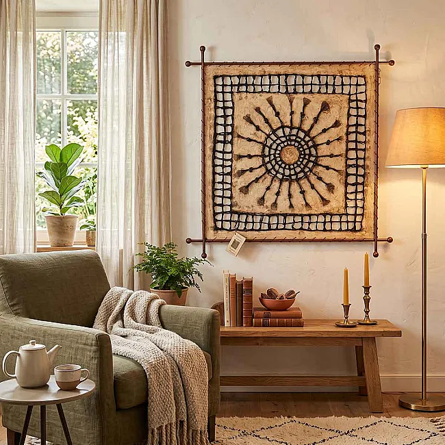 tableau en fibres végétales - Décoration murale
