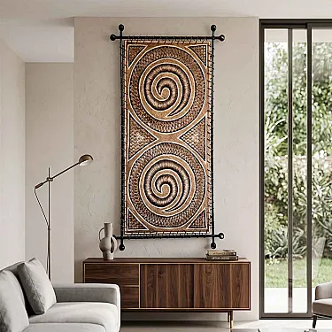grand tableau en fibres végétales - Déco murale