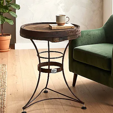 table de salon unique en bois et fer forgé - mobilier mexicain