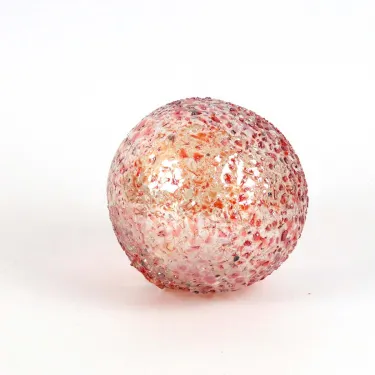 Boule déco rouge en verre