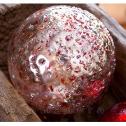 Boule déco rouge en verre