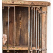 Meuble d'angle étagère pin et fer forgé